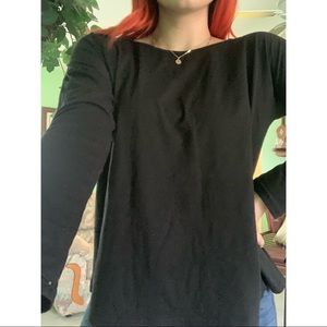 Black long sleeve shirt zipper back
